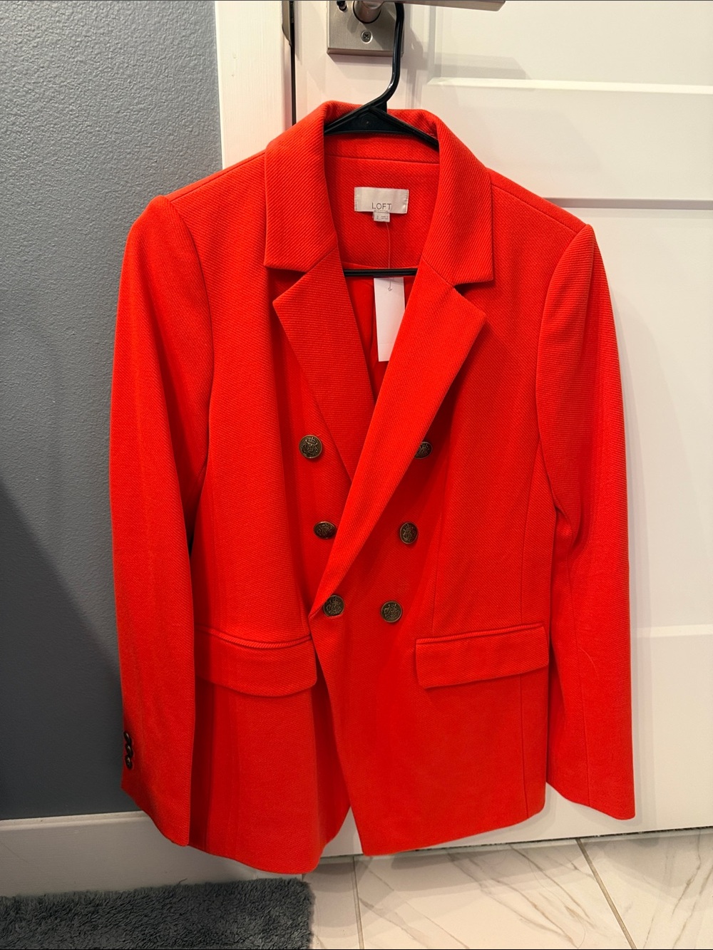 LOFT Red Double-Breasted Women's Blazer